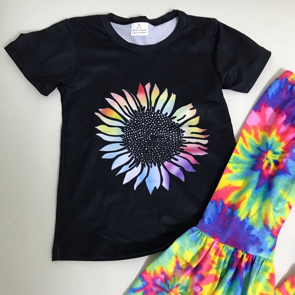 Sunflower Tie Dye Cure Pants set - Picture 3 of 5